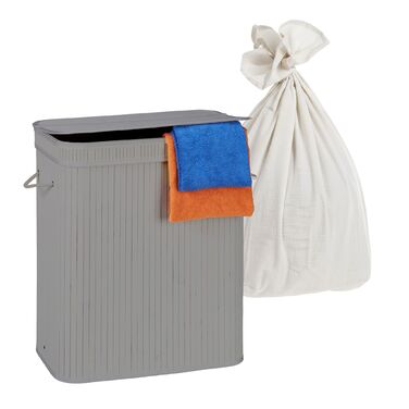 Кошик для білизни Relaxdays з бамбука з 3 відділеннями