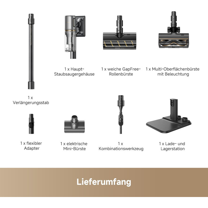 Dreame бездротовий пилосос V20: для твердих підлог та килимів, 24000PA, 90 хв роботи, фільтрація 99.99%, видалення шерсті тварин