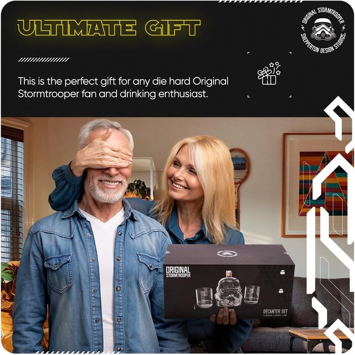 Набір для віскі Stormtrooper: декантир 750 мл та 2 келихи 300 мл, для віскі, бурбону, скотчу та джину, Thumbs Up!