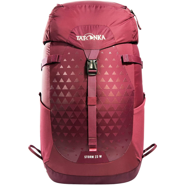 Туристичний рюкзак Tatonka Storm 23л Women RECCO з вентиляцією спини та дощовиком - Легкий, зручний жіночий рюкзак для походів зі світловідбивачем RECCO - без PFC - (23 літри, Bordeaux Red)