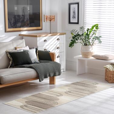 Короткий ворс - 80x150cm - килим для вітальні Boho геометричний сучасний скандинавський килим для вітальні спальня (80 x 150 см, коричневий)