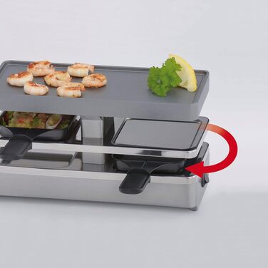 Cloer 6495 Mini Raclettegrill: компактний гриль для фондю з 2 сковорідками, 400 Вт