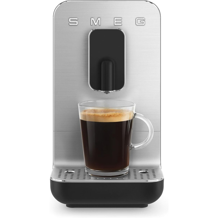 Еспресо-машина Smeg BCC11BLMEU з вбудованою кавомолкою, термоблоком, об'єм 1,4 л, чорна