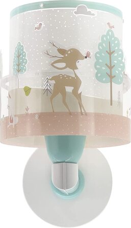 Дитячий настінний світильник - лампа Dalber, настінна лампа для дітей з хмарами, люблячими оленів, оленів, тварин, рожева, рожева