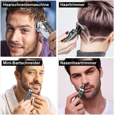 Машинка для стрижки волосся Bestauty 4 В 1 для чоловіків Beard, Nose, Precision Trimmer, Barber Cape, Silver