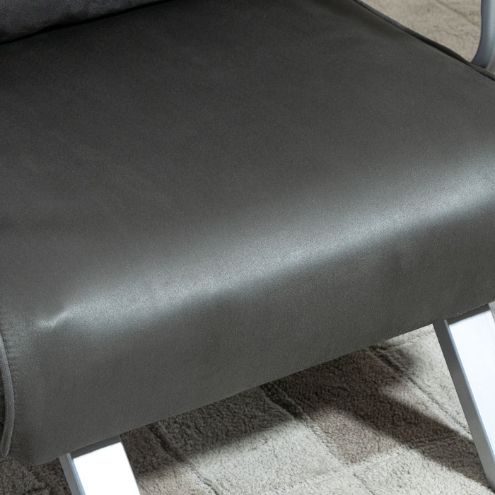 HOMCOM Диван-ліжко 3-в-1 Крісло-ліжко Гостьове ліжко Розкладний матрац Chaise Longue 65x69x80см Штучна Шкіра Сірий