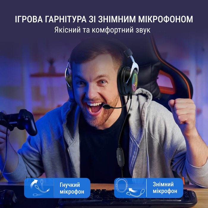 Гарнітура Fifine RGB H3W