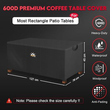 Чохол для садово-патіо меблів Zettum, 600D Oxford PU, водонепроникний, 127x76x45 см