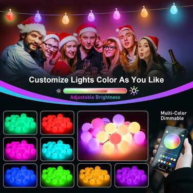 Ланцюжок прикрас для зовнішнього використання з таймером, LED-ланцюжок живлення на вулиці з 25+2 G40 лампочками, 4 режими та регульована яскравість, вологостійкий для саду, балкону, тераси, вечірки, весілля (тепле біле світло), USB-15м-G40