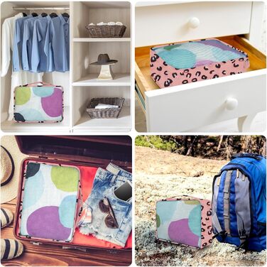 Набір органайзерів для валізи 12 предметів, водонепроникні пакувальні куби для подорожей та зберігання речей, принт леопард