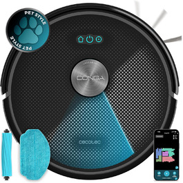 Робот-пилосос та миючий робот Cecotec Conga M70 з лазерною навігацією, потужність 20000 Па, акумулятор 4500 мАг, силіконова щітка для тварин, площа прибирання до 180 м²
