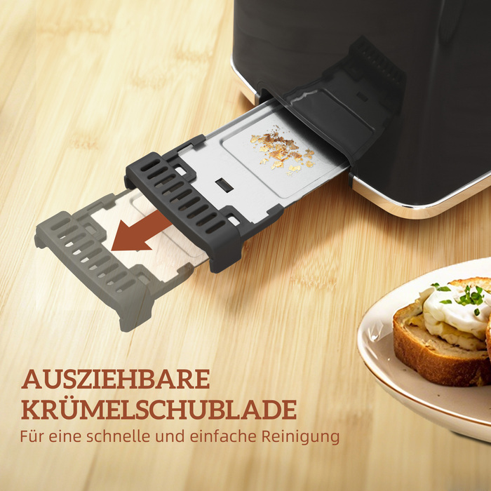 Набір чайника та тостера з LED-сенсорною панеллю, об'ємом 1,7 л, з 2 слотами для тостів, різними режимами та функціями, чорного кольору