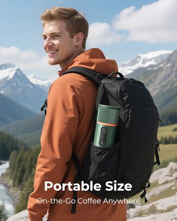 Портативна кавомашина для еспресо COTGCO 20 bar з акумулятором 13500mAh | Сумісна з Nespresso | Для кемпінгу, авто, офісу (зелена)