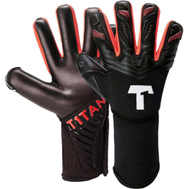 Воротарські рукавички T1TAN із захистом пальців Alien 2.0 для дорослих, Футбольні рукавички унісекс, 4 мм професійна рукоятка - різні розміри та кольори Alien Black Energy 2.0 (FP) 10