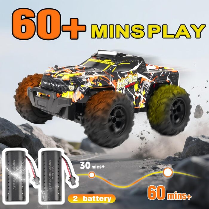 Радіокерований позашляховик BAZADER 1:18 з LED підсвіткою та розпилювачем води, 25 км/год, 2.4 GHz, для дітей від 4 років (Жовтий)