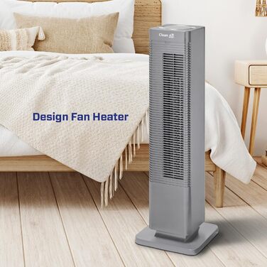 Обігрівач та вентилятор 2-в-1 Clean Air Optima CA-904G Smart: Цифровий термостат, осциляція 80°, для приміщень до 40 м², сірий