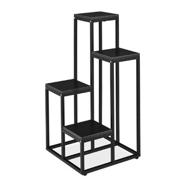 Підставка для квітів Relaxdays з 4 полицями (чорного кольору)