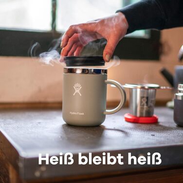 Термокружка HYDRO FLASK 354 мл з нержавіючої сталі з подвійними стінками, з кришкою та ручкою, для подорожей, миється в посудомийній машині, Fossil