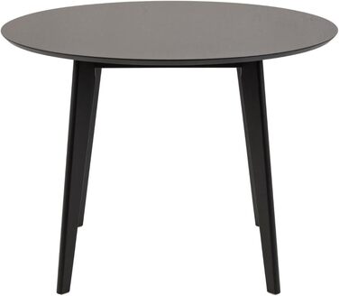 Стіл обідній Roxanne Runder від AC Design Furniture, діаметр 105 см, висота 76 см, чорний, для 4 осіб. Сучасний стиль ретро для їдальні