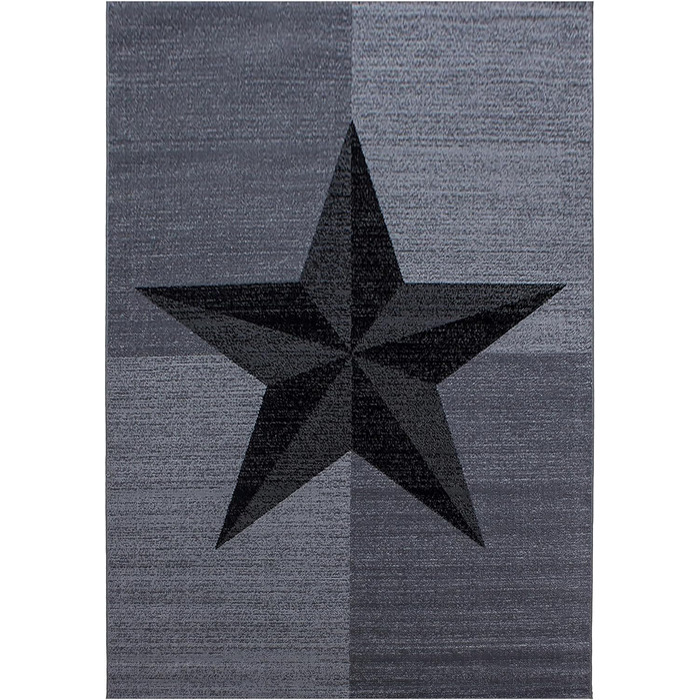 Килимове покриття для вітальні 80x300 зоряний дизайн з поліпропілену Стильно недорого (сірий, 200 x 290 см)