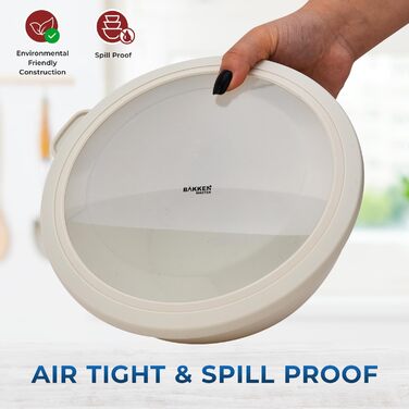 Набір пластикових мисок Bakken Master з кришками (12 шт.) - миски для приготування їжі, BPA-free, для мікрохвильовки, кремового кольору