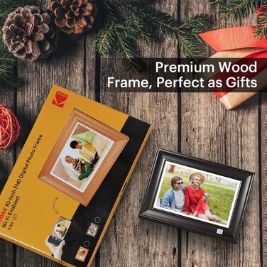 Цифровий фотоальбом Kodak 10 дюймів WiFi, 32GB, IPS HD сенсорний екран, авто-поворот, чорний