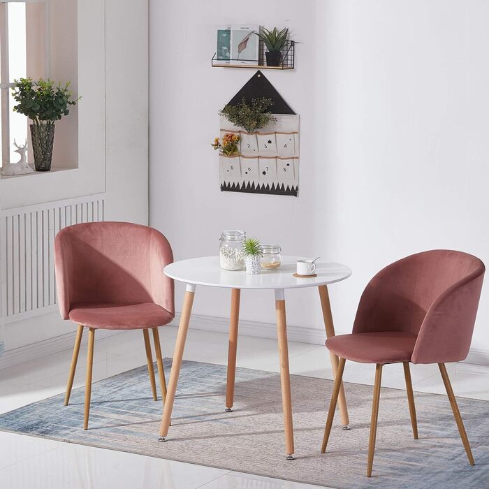 Круглий стіл DORAFAIR, скандинавський кухонний стіл, MDF, білий, 80x80x72 см, 4 ніжки, для кухні, офісу, конференцій, кав'ярні