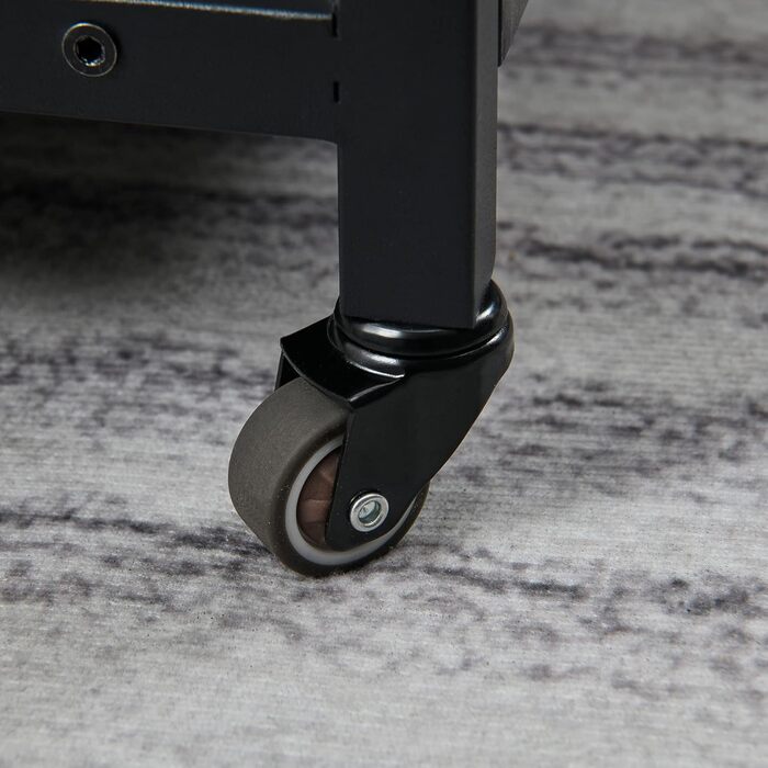 Двоярусний стіл для принтера Padma House з універсальними роликами 45 x 35 см, чорний. Модель SZCJ-20401-BK