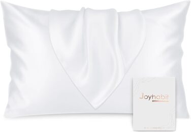 Наволочка Joyhabit Silk 40x80, 100 органічний шовк Mulberry, м'який і дихаючий, захист шкіри, білий