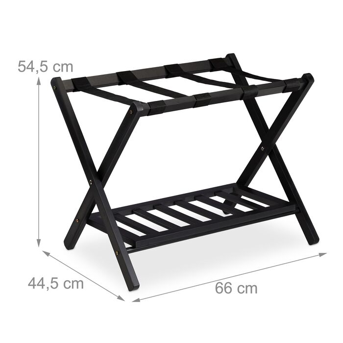 Підставка для валіз Relaxdays, складна з двома полицями