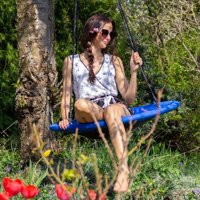 Кругла гойдалка-гніздечко Relaxdays з закритим сидінням