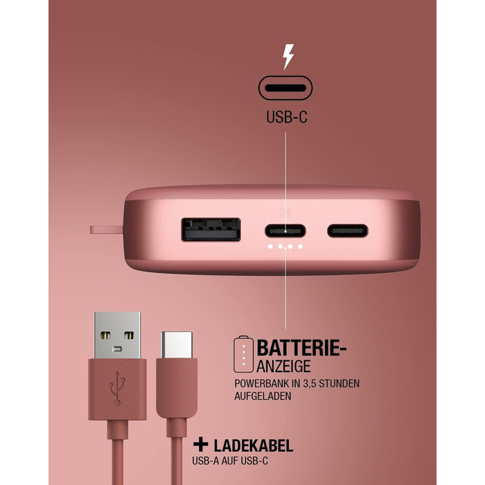 Зі швидкою зарядкою, глибокий ліловий, 18000mAh USB-C