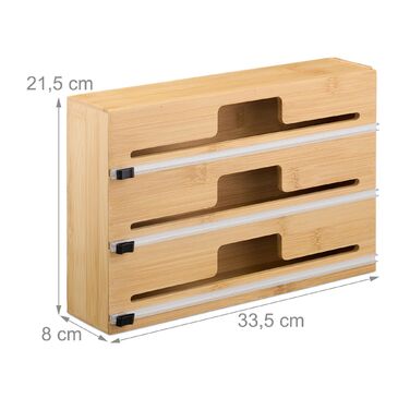 Диспенсер для харчової плівки Relaxdays з бамбука