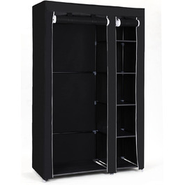 Тканинна шафа SONGMICS для одягу складана, 110x175x45 см, чорна