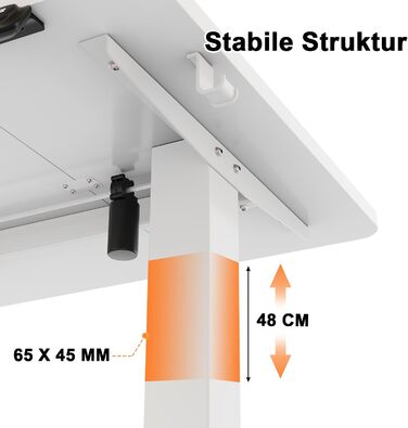 Електричний стіл JUMMICO з регулюванням висоти, пам'яттю, 140 x 60 см, білий