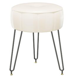 Пуф-табурет для макіяжу YMYNY, стилізування під гарбуз, 32x32x44 см, білий (HBD036W)