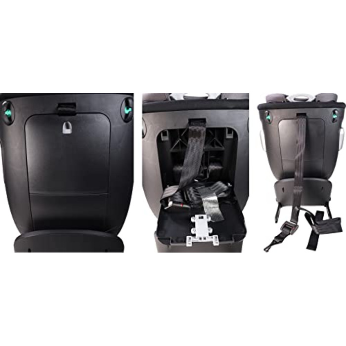 Дитяче автокрісло Ding Mace i-Size 0-36 кг з основою Isofix, обертається на 360 градусів, чорний/сірий DI-111917