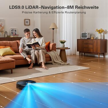 Робот-пилосос Lubluelu SL60 Pro 3-в-1 з док-станцією, Lasernavigation, APP управління, 4500Pa, для твердих поверхонь, килимів, шерсті тварин