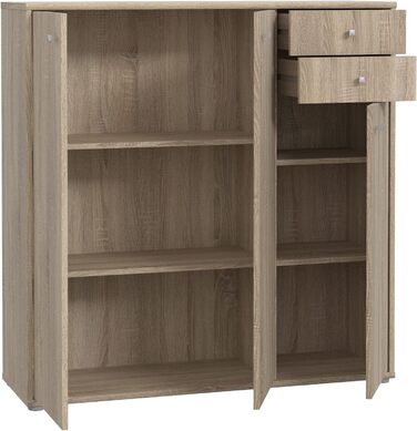 Книжкова шафа Newroom Полиця Sonoma Oak Modern - 73.7x85.5x34.8 см (ШxВxГ) - Шафа з стоячою полицею - Albus.Seventeen Офіс Кабінет Вітальня (02- Комод)