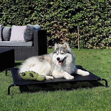 Лежак для собак lionto відкритий піднятий лежак для собак лежак для домашніх тварин, (Д) 114x76 см чорний