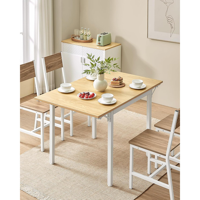 Стол кухонний розкладний VASAGLE для 2-4 осіб, чорний, KDT077B03