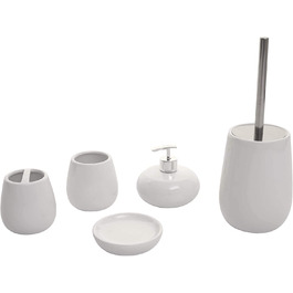 Набір для ванної кімнати Mendler з 5 предметів HWC-C72AM, набір туалетного приладдя Набір для ванної кімнати, керамічний (білий)