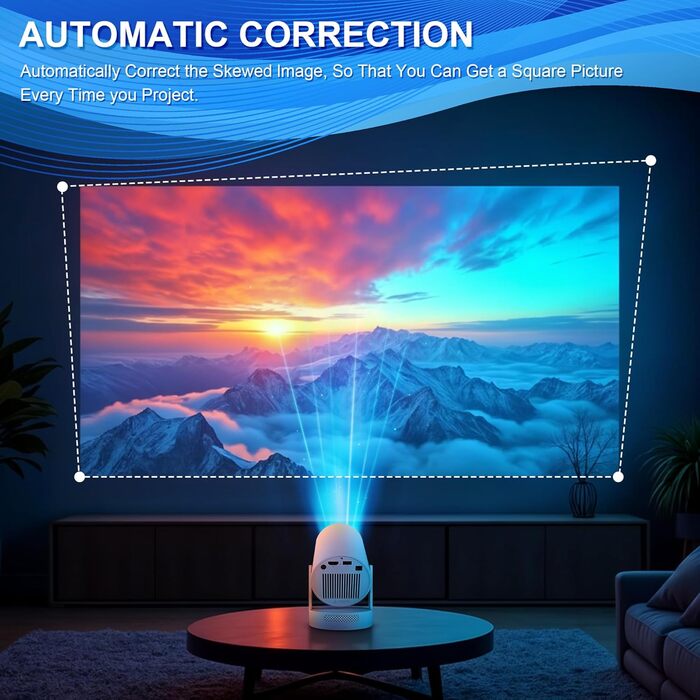 Портативний міні-проектор 4K з Wi-Fi 2.4/5G, Android 11, Full HD 1080P, HDMI, для телефону/ПК/ноутбука/Stick, зовнішній динамік (HY300Plus)