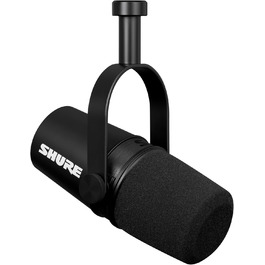 Динамічний XLR мікрофон Shure MV7X для подкастингу та вокалу, професійна якість, Voice Isolation, чорний