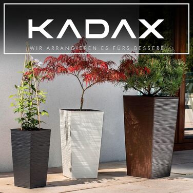 Набір горщиків для квітів KADAX (3 шт.) – 36/46,5/57,5 см, пластик, для дому та саду, сірий