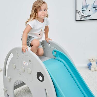 Дитяча гірка Baby Vivo для дому та саду, пластикова, з елементом слона, кавово-коричневого кольору