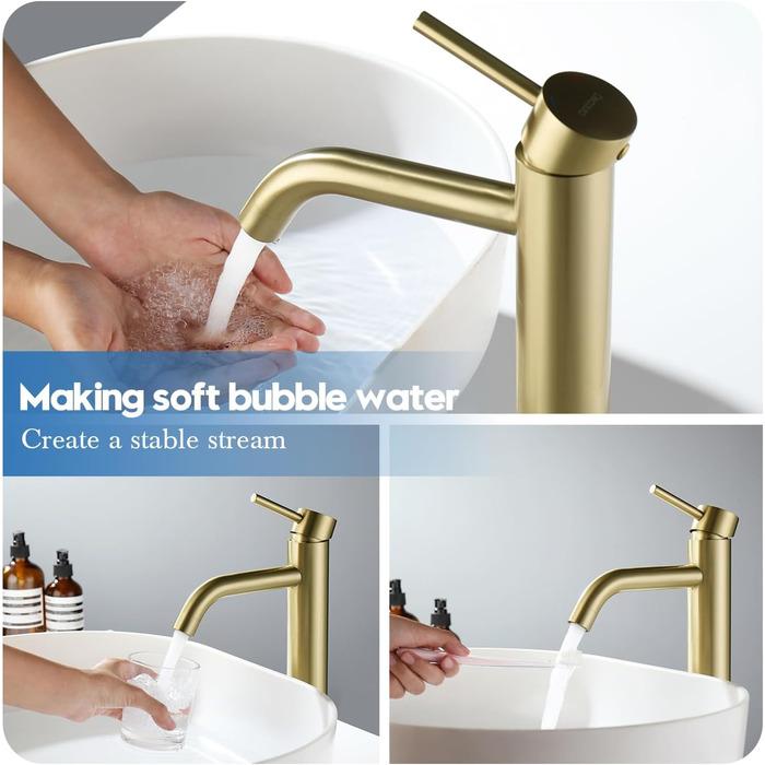 Змішувач для умивальника Decaura, хром, нержавіюча сталь, однорідний, висота виливу 250 мм, для накладних умивальників