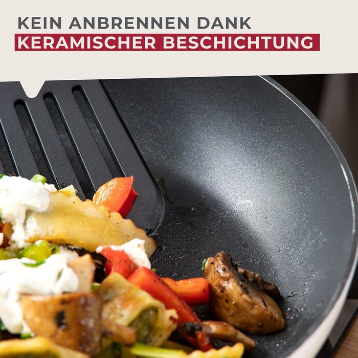 Набір сковорідок Fackelmann Arcadalina, 2 шт., діаметр 24 та 28 см, з переробленого алюмінію з керамічним покриттям, ергономічні ручки, підходить для індукційних плит, термостійкість +150 °C