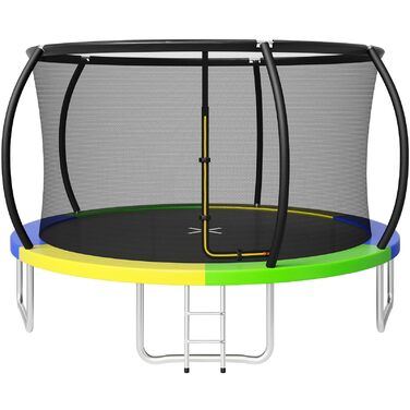 Батут JUMMICO садовий Ø360 см з сіткою безпеки та захисним покриттям для дітей, кольоровий