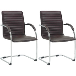 Набір з 2-х відкидних крісел Tira з штучної шкіри, коричневого кольору, з м'яким сидінням